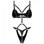 Dame Controle body z ekoskóry z odkrytym  kroczem rozmiar S/M/L - 3
