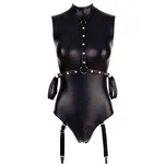 Fetish czarne body z kajdankami rozmiar L - 5