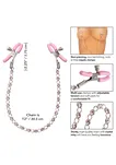 First Time Crystal Nipple Teasers  srebrno-różowe klamerki na sutki - 4