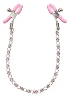 First Time Crystal Nipple Teasers         srebrno-różowe klamerki na sutki