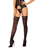 S825 Stockings czarne pończochy do pasa  rozmiar S/M/L