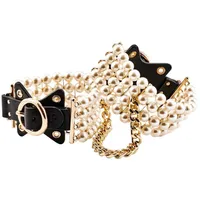 Regulowane kajdanki na nadgarstki  z perłami