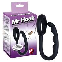 Mr Hook cockring with p point stimulator Black / Silicone