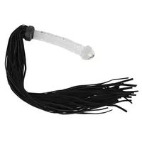 Whip skórzany pejcz ze szklaną rączką  z funkcją dildo