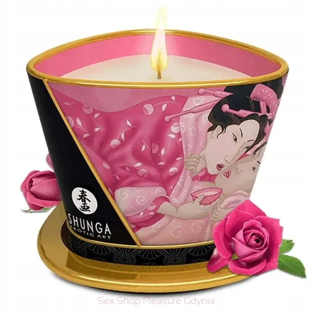 Świeca do masażu o zapachu róży 170 ml