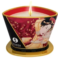 Shunga świeca do masażu o zapachu  czerwonego wina i truskawek 170 ml