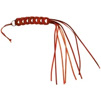 Leder 8013 czerwony bat ze skóry z przeplataną rączką