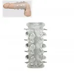 Silicone Sleeve Clear nakładka na penisa  z wypustkami - 2