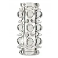 Silicone Sleeve Clear nakładka na penisa  z wypustkami