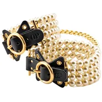 Regulowane kajdanki na nogi z perłami