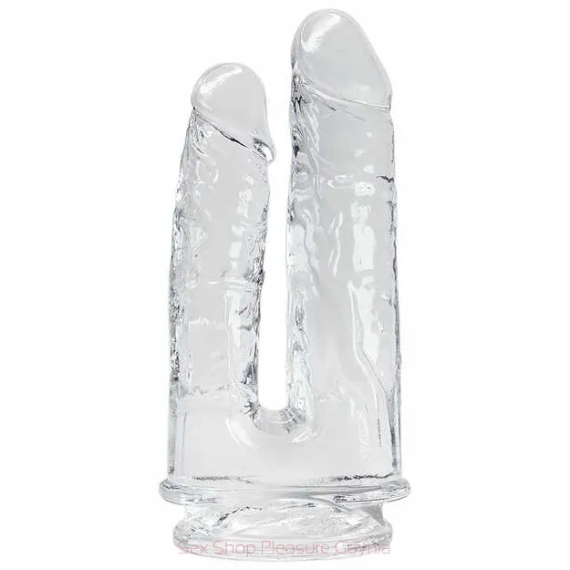 Podwójne dildo z przyssawką 19 cm