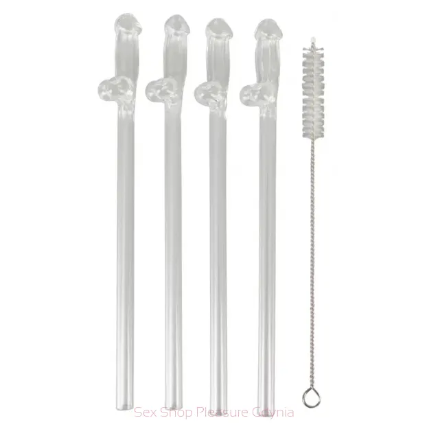Glass Drinking Straw Willy szklane  słomki w kształcie penisa