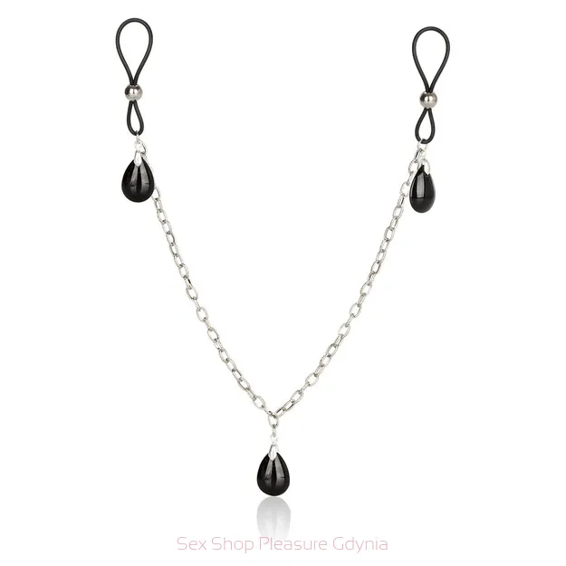 Nipple chain jewelery czarno-srebrna      biżuteria na sutki
