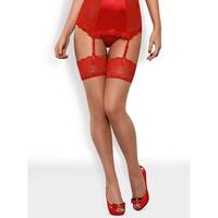 Obsessive Lovica stockings S/M Beige/red