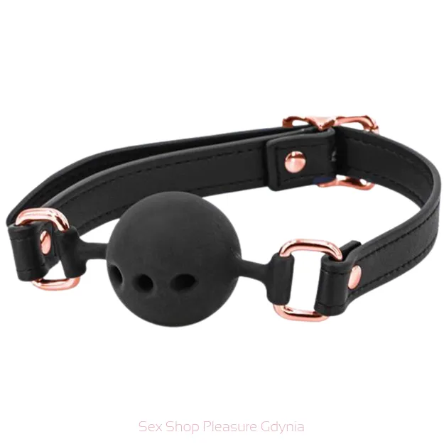 Ball Gag knebel do ust z dziurkami