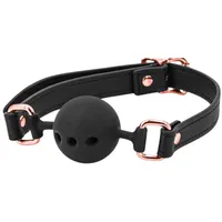 Ball Gag knebel do ust z dziurkami