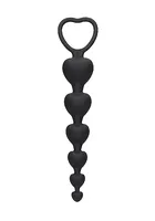 Silicone Anal Heart Beads Black