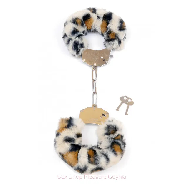 Furry Cuffs Leopard kajdanki z futerkiem