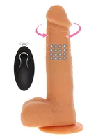 Naked Rotating Beads & Vibrating Dildo realistyczny wibrator z ruchomymi kulkami