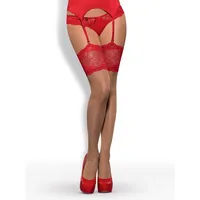 Obsessive Secred stockings XXL Beige/red
