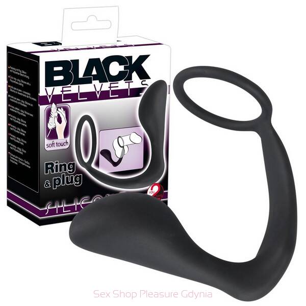 Black velvets ring,plugBlack / Silicone