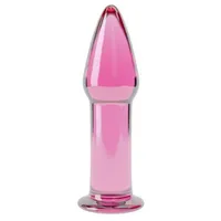 Szklany korek analny 5" Glass Romance pink