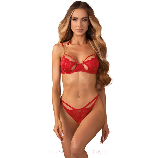 Matildea komplet bielizny z odkrytym  kroczem rozmiar S/M